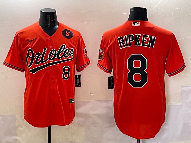 Men Baltimore Orioles 8 Ripken Orange Game 2025 Nike MLB Jersey style 5093